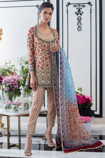 KHAADI SILK SHORT PESHWAS - Sania Maskatiya