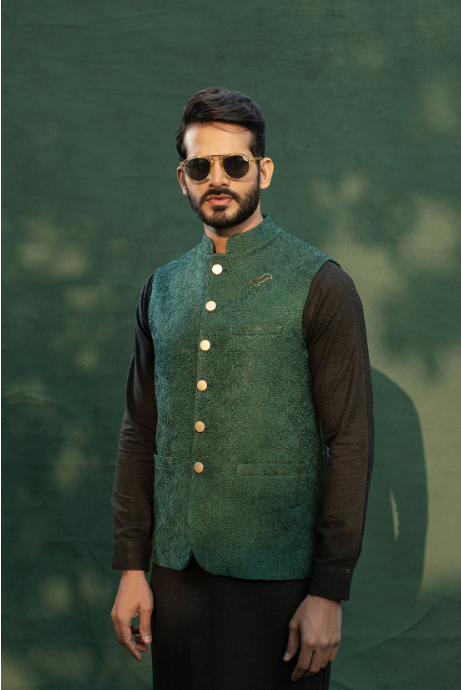 DEEP GREEN WAISTCOAT - Leon