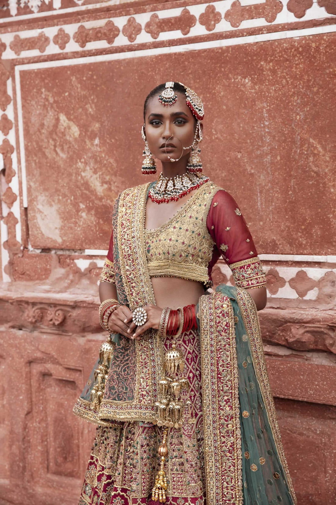 Taj (Lehnga Choli)- Laal Bahaar by Lajwanti