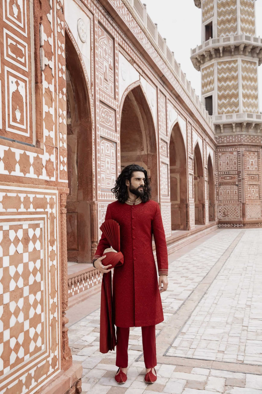 Palash  (Sherwani)- Laal Bahaar by Lajwanti