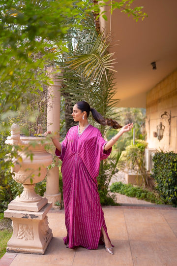 Magenta Kaftan - Eid Drop'23 by Noreen Neelam