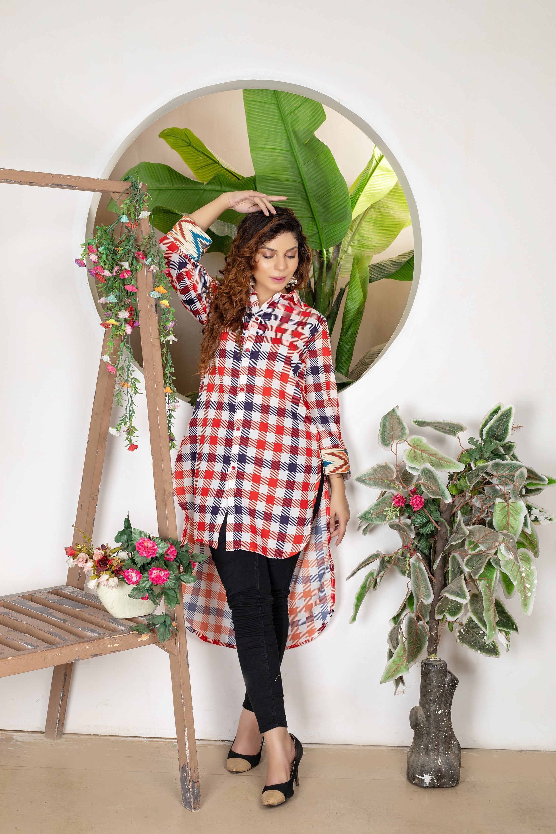 RED & WHITE CHECK - Winter Collection by Qasim Yaqoob