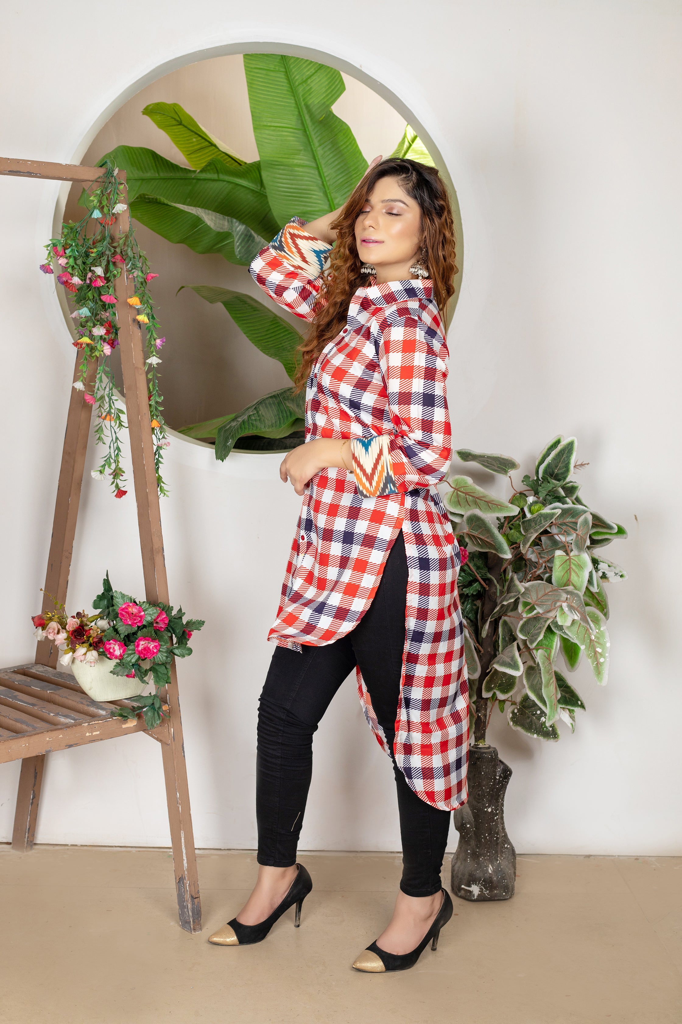 RED & WHITE CHECK - Winter Collection by Qasim Yaqoob
