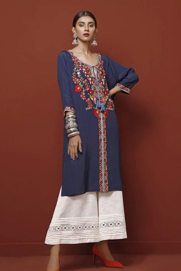 PETRIA BLUE KURTA - Rizwan Beyg