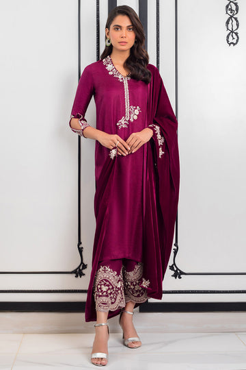 PLUM JAMAWAR KURTA - Sania Maskatiya