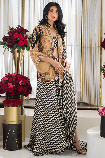 PRINTED CHARMEUSE SAREE - Sania Maskatiya