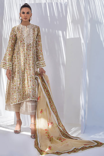 PRINTED KHAADI SILK KURTA - Sania Maskatiya