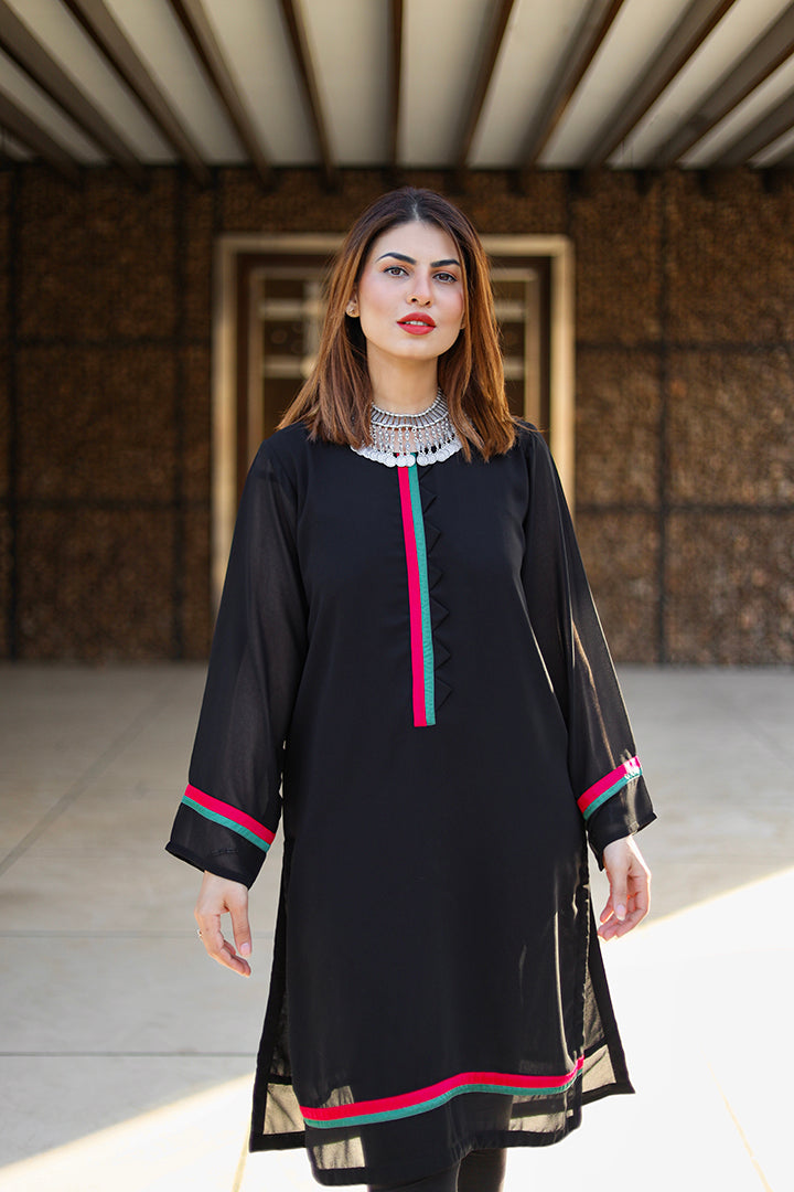 Raven Black Kurti - Basics by Hina Hassan