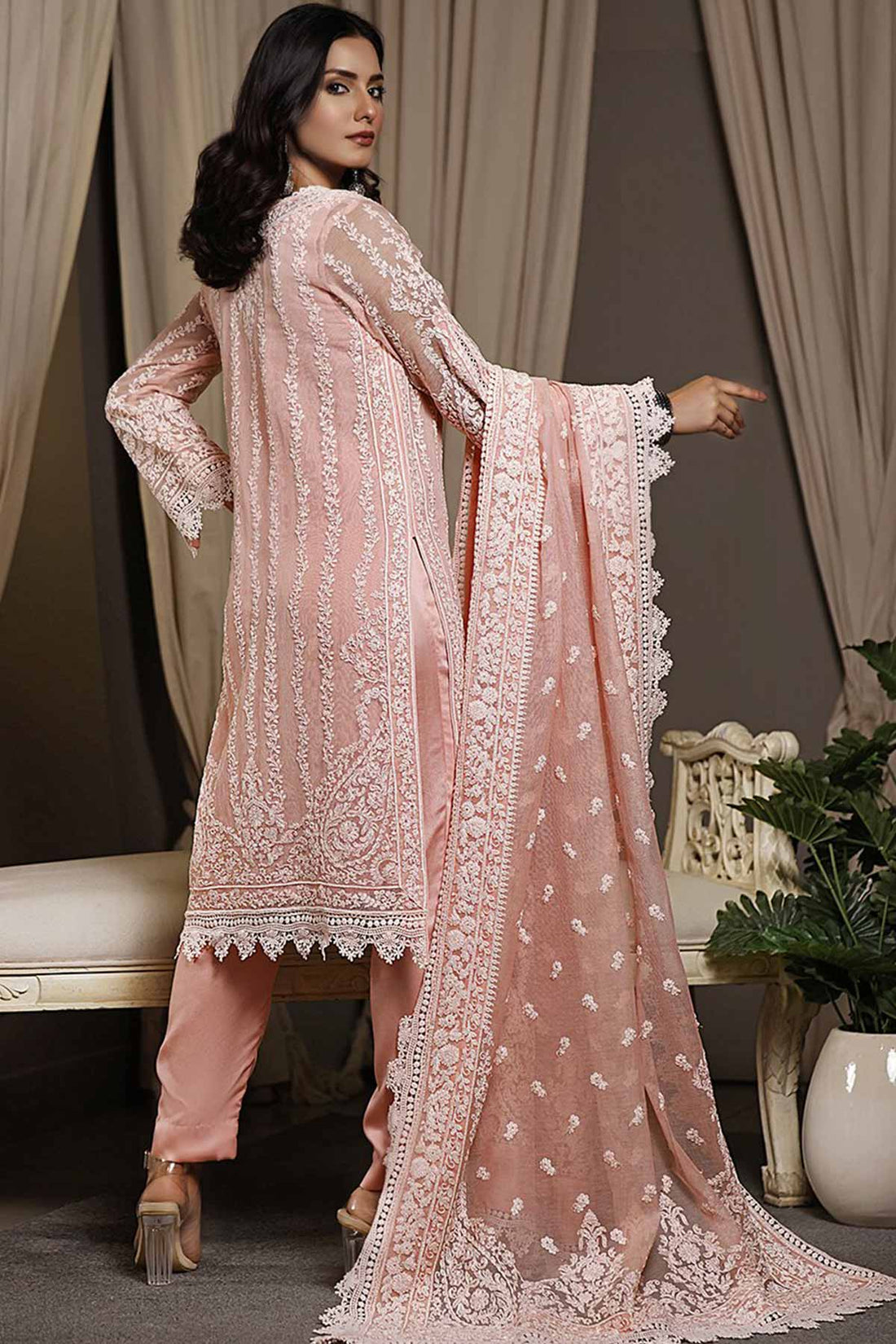 SHAHAMA PINK KURTA & DUPATTA - Rizwan Beyg