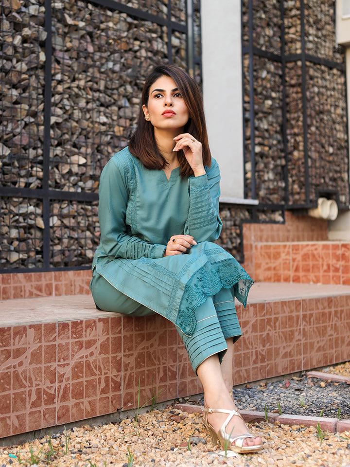 Teal Blue (2Pc) - Basics by Hina Hassan