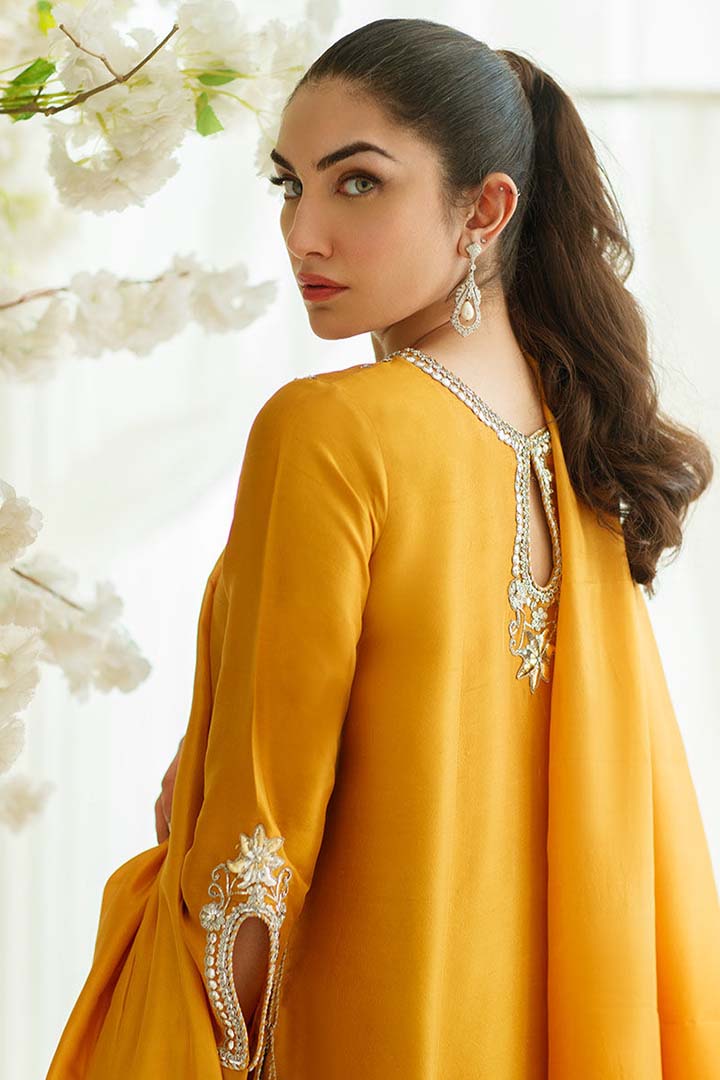 AMBER FOIL SHIRT AND DUPATTA - Farah Talib Aziz