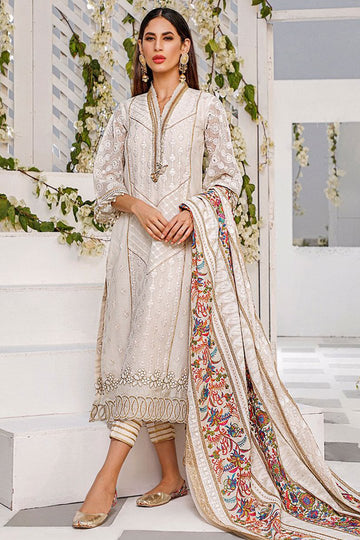 Heavily embroided multi color dupatta - Rozina Munib