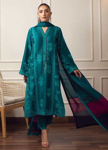 SAKI EMERALD SHIRT AND DUPATTA - FTA