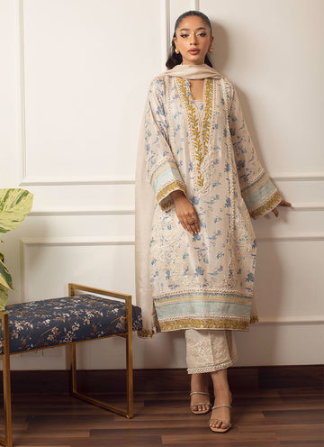 AMARI IVORY SILK SHIRT AND DUPATTA - FTA