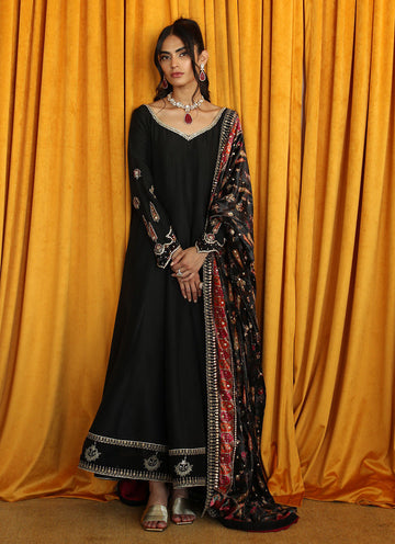 LANA ONYX RAW SILK KALIDAAR - Velvet Stardust by Farah Talib Aziz