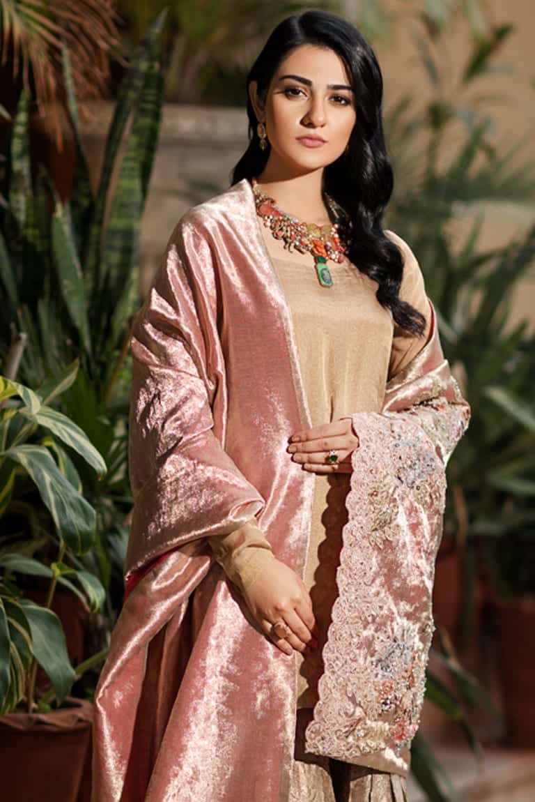 Champagne Blush Shawl - Dusk till Dawn by Nilofer Shahid