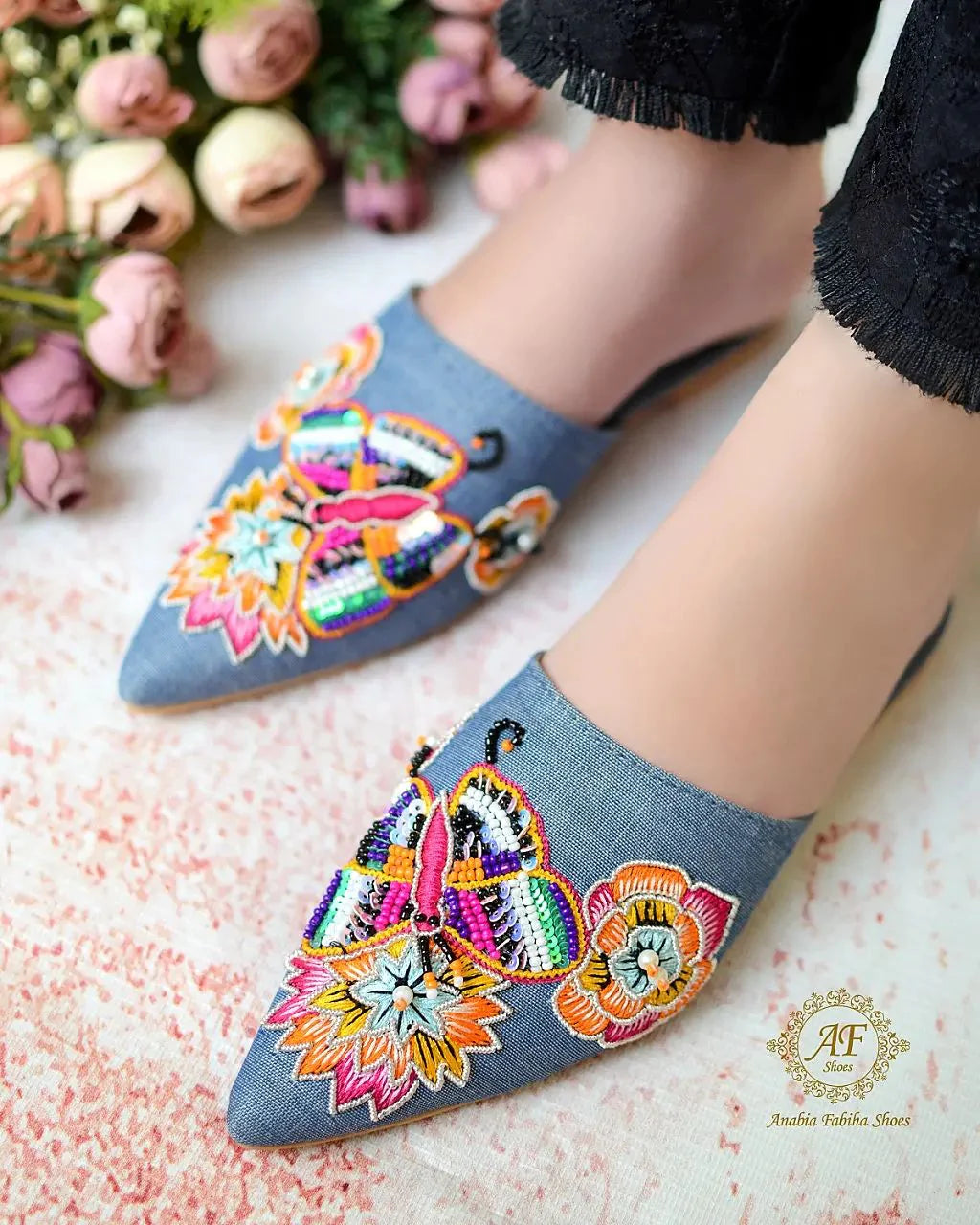 Denim Mules Funcky - Anabia Fabiha