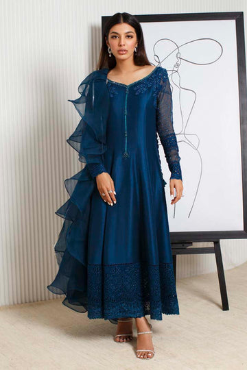 SAPPHIRE CUTWORK SHIRT AND DUPATTA - Farah Talib Aziz