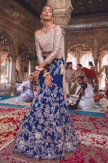 BLUE LEHANGA CHOLI - Zainab Salman