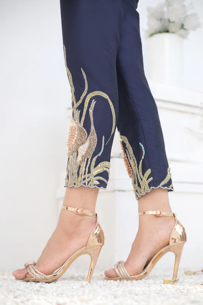 Blue Swan Trousers - Henna Mehndi