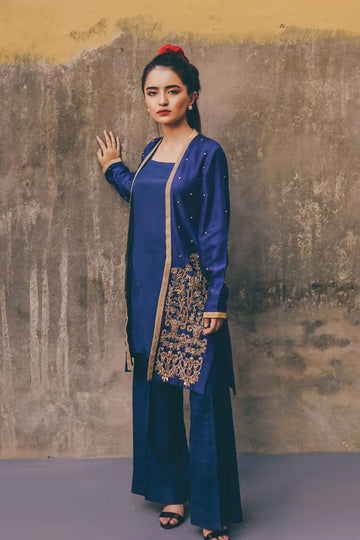 Cobalt Iznik Jacket - Mahum Asad