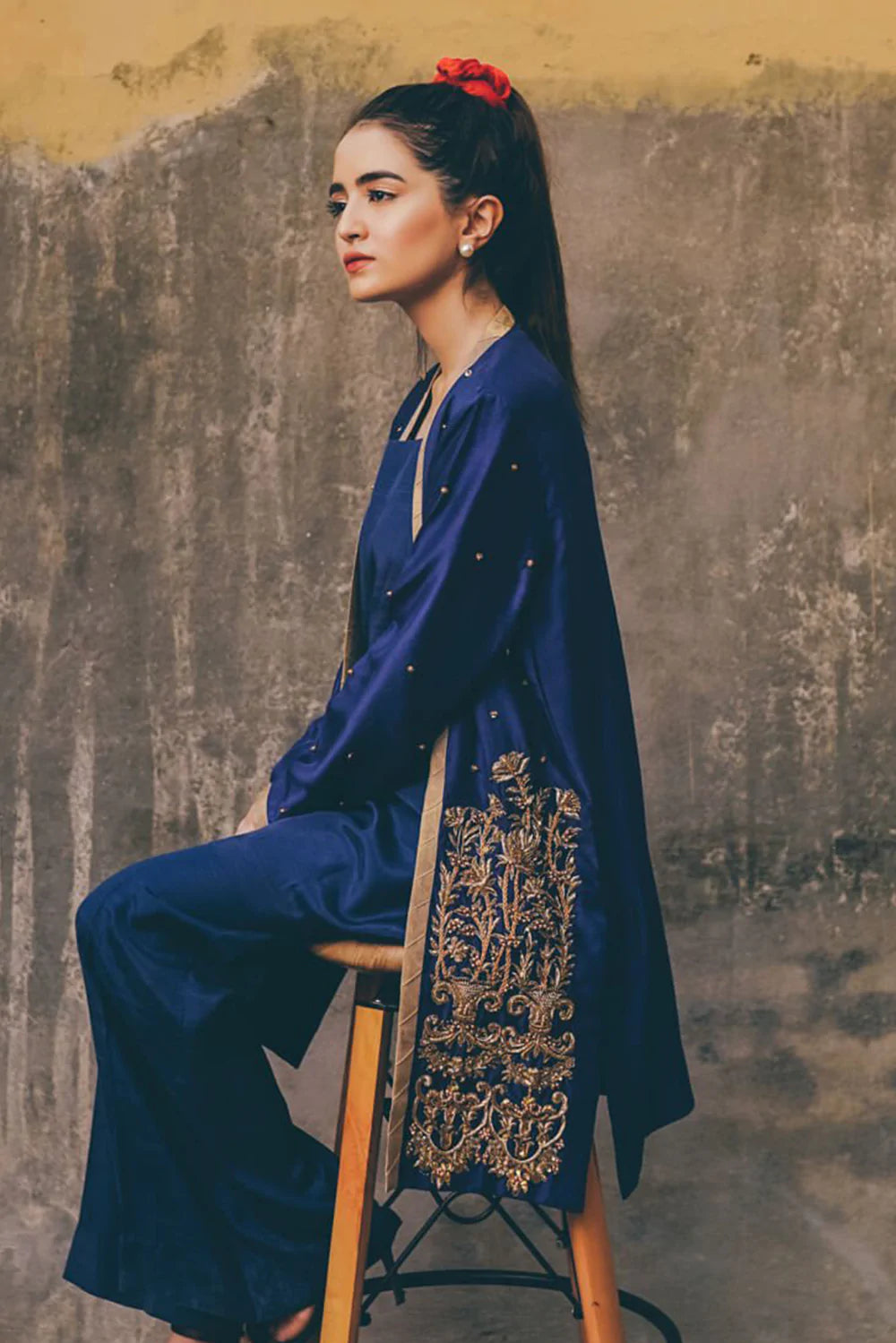 Cobalt Iznik Jacket - Mahum Asad